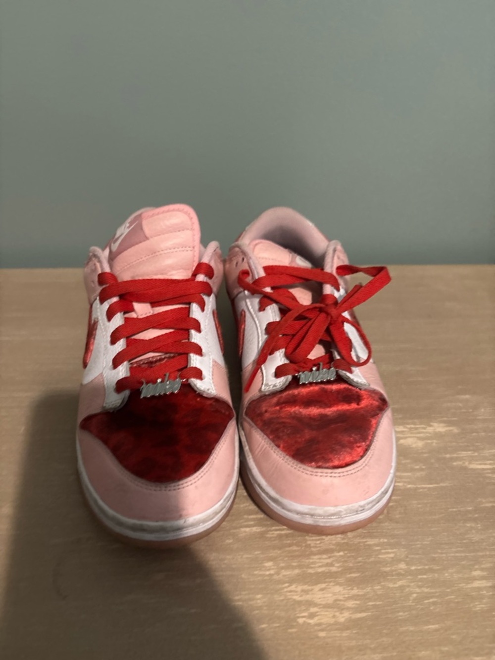 Nike Pink and Red Low-Top Sneakers
